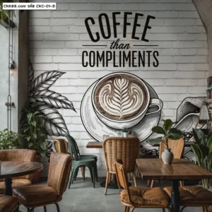 รับพิมพ์ วอลเปเปอร์แต่งผนังร้านกาแฟ ภาพวาดลายกาแฟ เพื่อสร้างบรรยากาศ