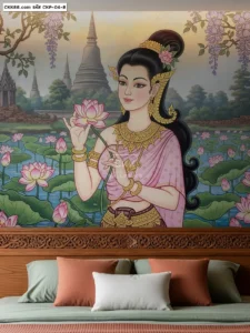 รับพิมพ์ วอลเปเปอร์ลายภาพาดหญิงไทย เพื่อแต่งผนังห้องตามแบบที่คุณต้องการ