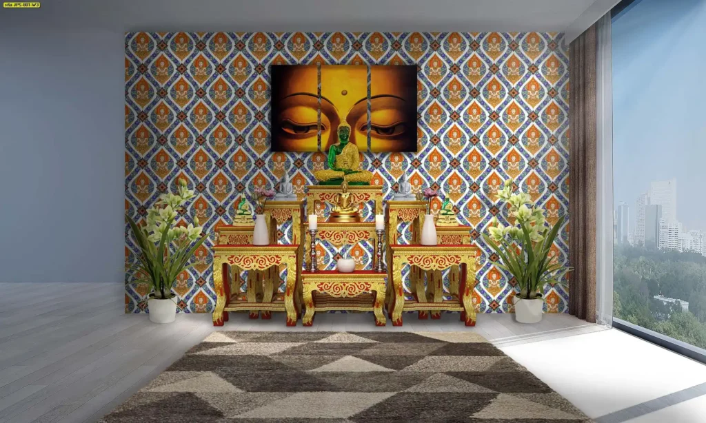 โทนสีห้องพระมงคล-สีฟ้าน้ำเงิน