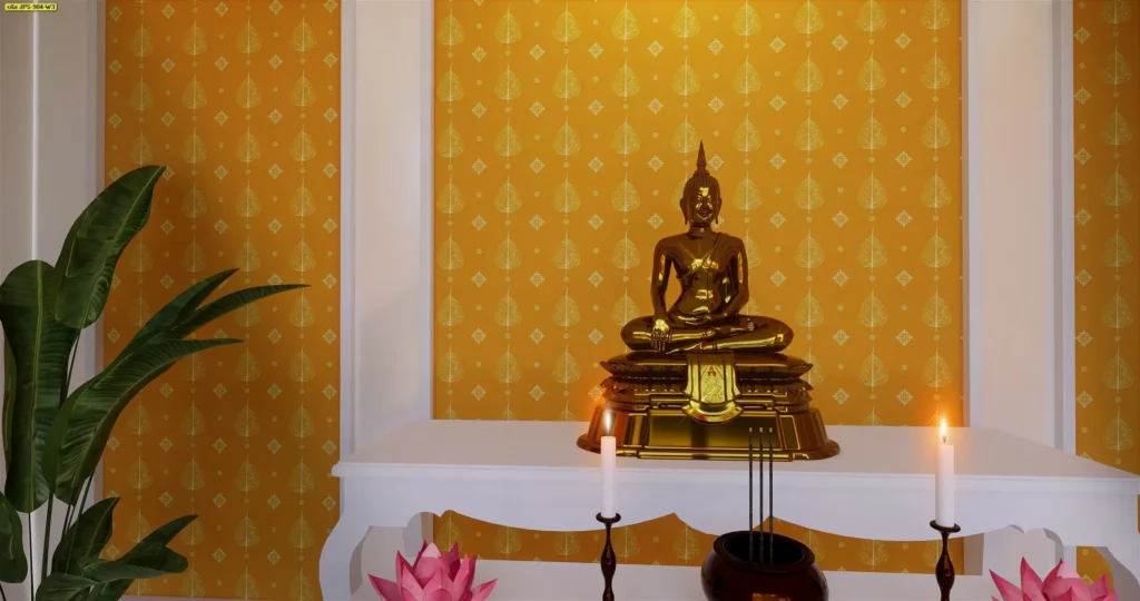 โทนสีห้องพระมงคล-สีเหลืองทอง