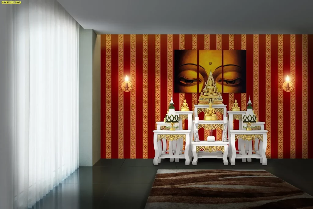 โทนสีห้องพระมงคล-สีแดง