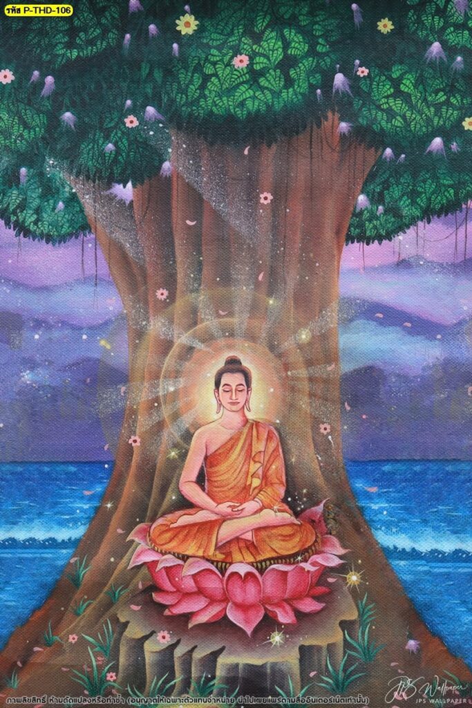 ศิลปะทรงคุณค่ากับวอลเปเปอร์ลายพระพุทธเจ้าผจญมาร ประดับห้องพระอย่างมีความหมาย