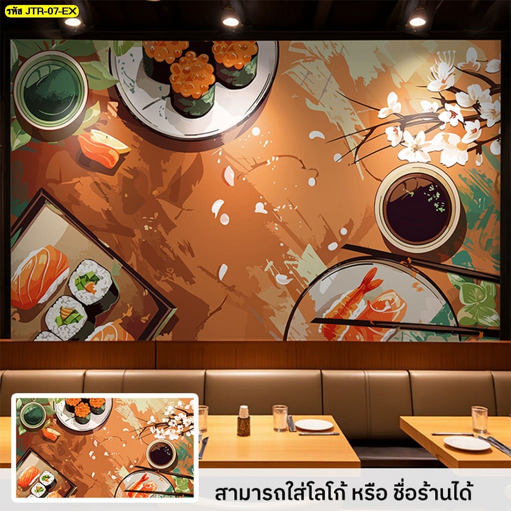 วอลเปเปอร์ติดผนังลายซูชิยอดนิยม ทำให้ร้านดูมีชีวิตชีวาขึ้นทันตา