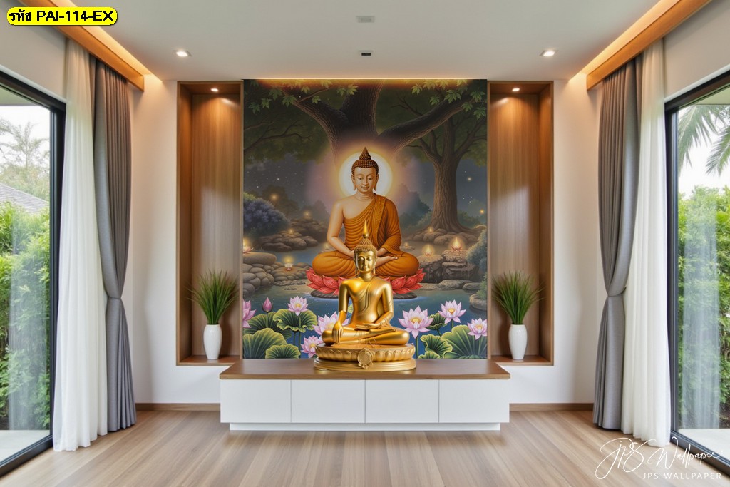วอลเปเปอร์ห้องพระ แต่งห้องพระให้ศักดิ์สิทธิ์ ด้วย วอลเปเปอร์พระพุทธเจ้า