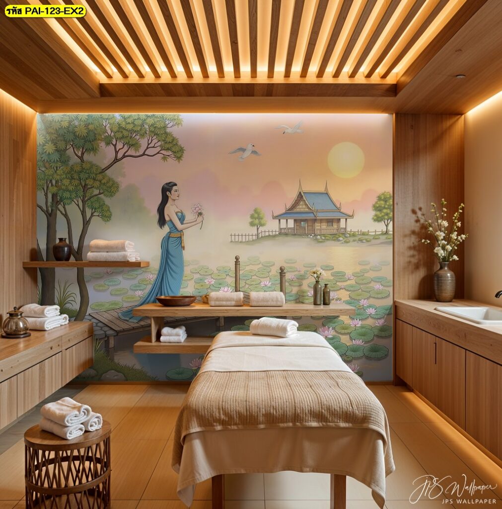 วอลเปเปอร์แต่งร้านสปา ได้บรรยากาศธรรมชาติ สะท้อนความสงบในแบบวิถีไทย