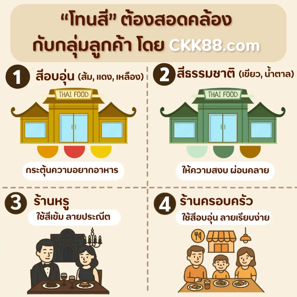 การเลือกสีวอลเปเปอร์ร้านอาหาร