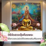 ห้องพระสวย มีพลังบวก ด้วยวอลเปเปอร์ลายไทยถูกหลักฮวงจุ้ย