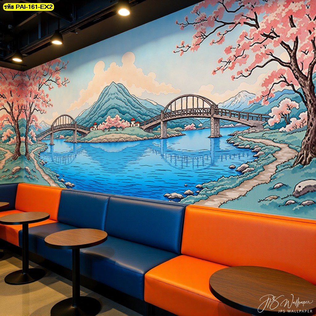 เปลี่ยนผนังธรรมดาให้โดดเด่น ด้วยวอลเปเปอร์ตกแต่งร้านอาหารลายญี่ปุ่น