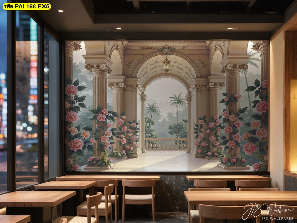 เปลี่ยนร้านกาแฟธรรมดาให้น่าจดจำด้วย วอลเปเปอร์ลายดอกไม้สำหรับร้านอาหาร