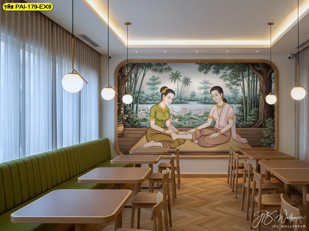 วอลเปเปอร์ปริ้นตามขนาด สำหรับร้านอาหารไทย ใช้งานจริงทุกพื้นที่