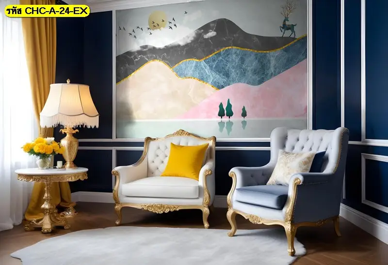 วอลเปเปอร์ลายฮวงจุ้ยภูเขา ที่ช่วยสร้างบรรยากาศดีให้พื้นที่ใช้งาน ภาพติดผนังภูเขาฮวงจุ้ย โทนหมอก สื่อความนิ่งและสมดุล
