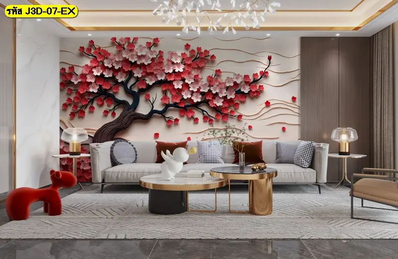 วอลเปเปอร์ดอกไม้สีแดง 3 มิติ เติมพลังและความมีชีวิตชีวาให้ผนังอย่างพอดี ภาพดอกไม้สีแดง 3 มิติ ที่ช่วยสร้างแรงบันดาลใจโดยไม่รบกวนบรรยากาศรวม
