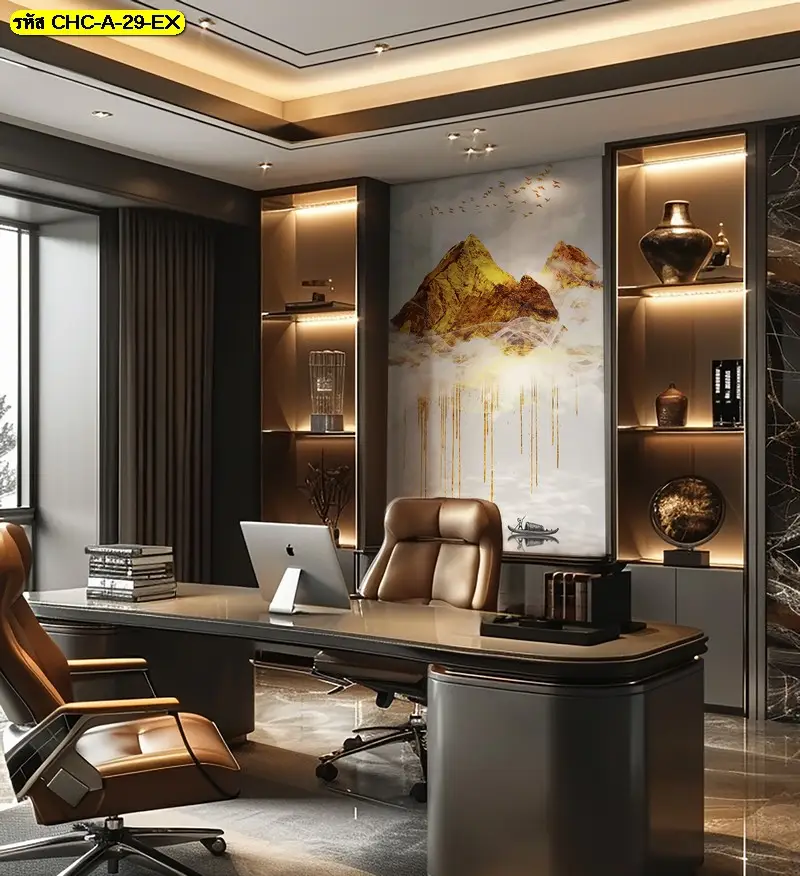 golden mountain wall mural โทนทองนุ่ม ไม่ฉูดฉาด เหมาะกับห้องที่ต้องการความหรูแบบสุขุม วอลเปเปอร์ภูเขาสีทองสไตล์จีน ช่วยเพิ่มมิติให้ผนังโดยไม่ทำให้บรรยากาศดูหนัก
