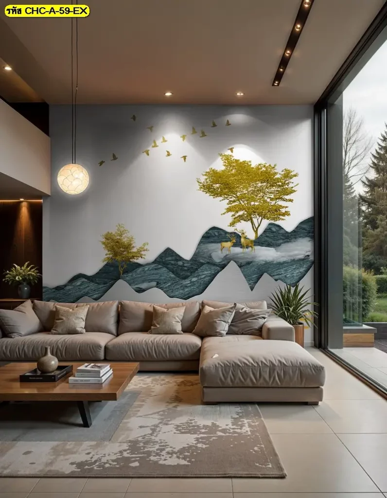 ภาพติดผนังภูเขาฮวงจุ้ย ที่คุมสัดส่วนภาพให้สัมพันธ์กับแสงในพื้นที่ วอลเปเปอร์ภูเขาฮวงจุ้ย สำหรับผนังที่ต้องการทั้งความสวยและความหมาย
