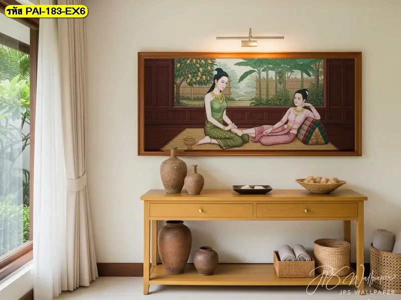 Thai massage mural wallpaper สำหรับร้านนวด ตกแต่งผนังให้มีเอกลักษณ์ สร้างภาพจำและมุมถ่ายรูปสวยทุกองศา
