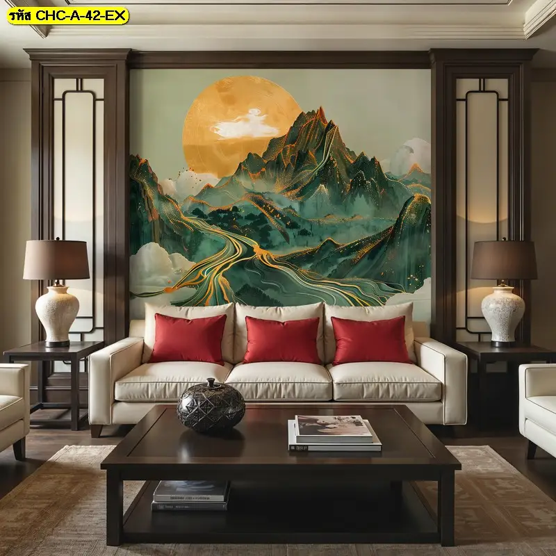 mountain wallpaper mural ที่ช่วยให้พื้นที่ดูสงบและใช้งานได้ต่อเนื่อง วอลเปเปอร์ภูเขาฮวงจุ้ย สำหรับผู้ที่ต้องการภาพที่ดูดีได้หลายพื้นที่
