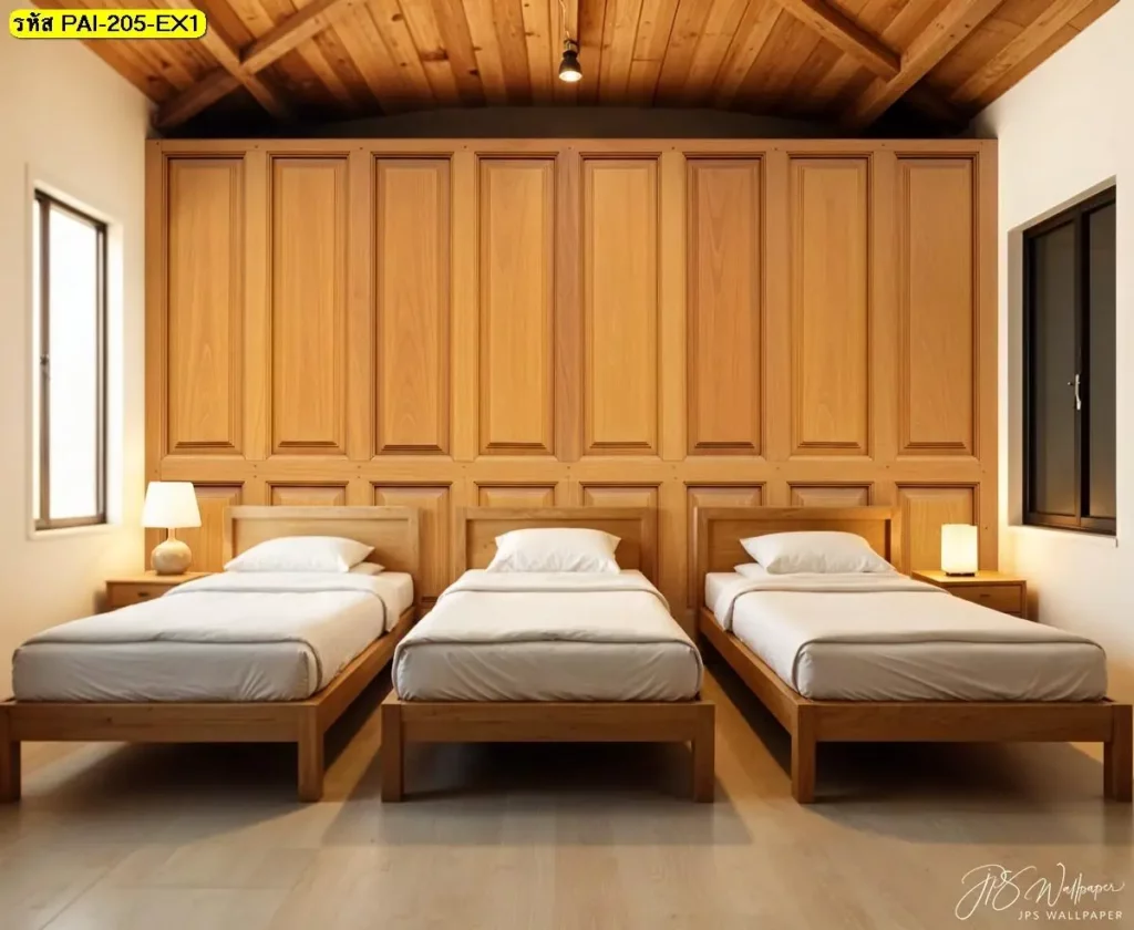 วอลเปเปอร์ติดผนังลายไม้ธรรมชาติ รับพิมพ์และบริการติดตั้ง เหมาะกับบ้าน รีสอร์ต และร้านอาหาร