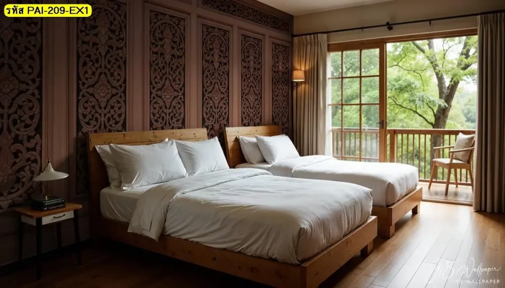 วอลเปเปอร์ติดผนังลายไม้ธรรมชาติ รับพิมพ์และบริการติดตั้ง เหมาะกับบ้าน รีสอร์ต และร้านอาหาร