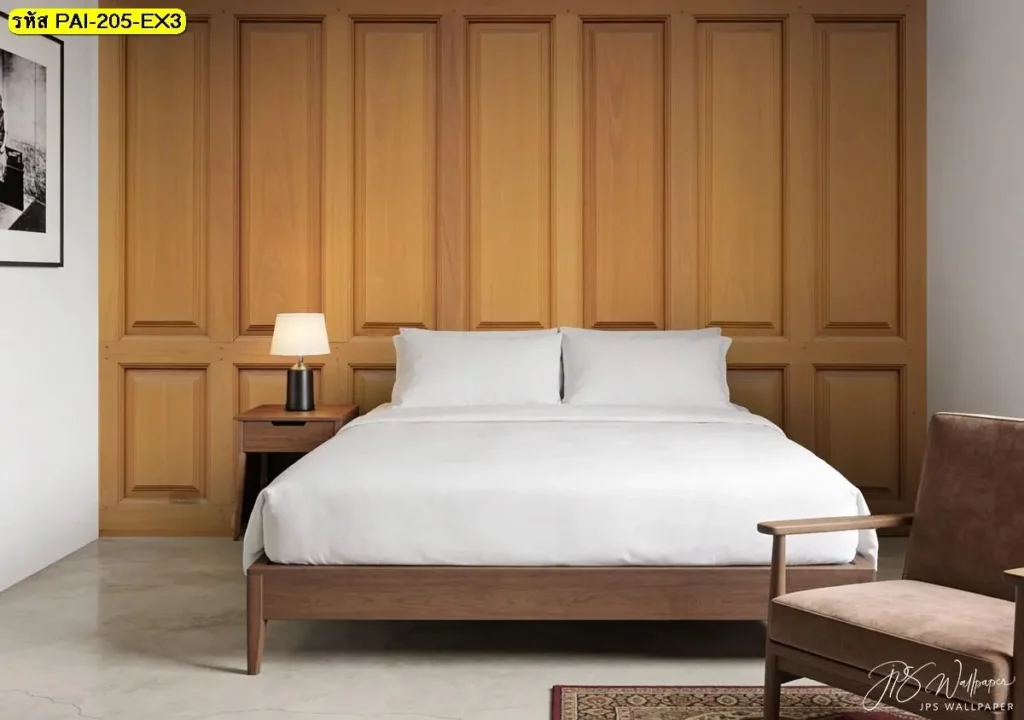 วอลเปเปอร์ลายไม้กรุผนังแนวอบอุ่น รับพิมพ์และบริการติดตั้ง เป็นไอเดียแต่งผนังที่คุมโทนแสงอย่างเป็นธรรมชาติ