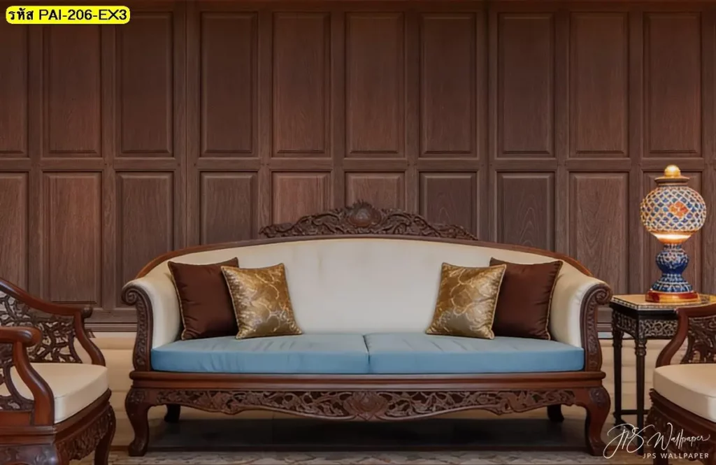 วอลเปเปอร์ลายไม้แนวตั้งรับพิมพ์และบริการติดตั้ง เป็น wood panel wallpaper สำหรับพื้นที่ใช้งานจริง