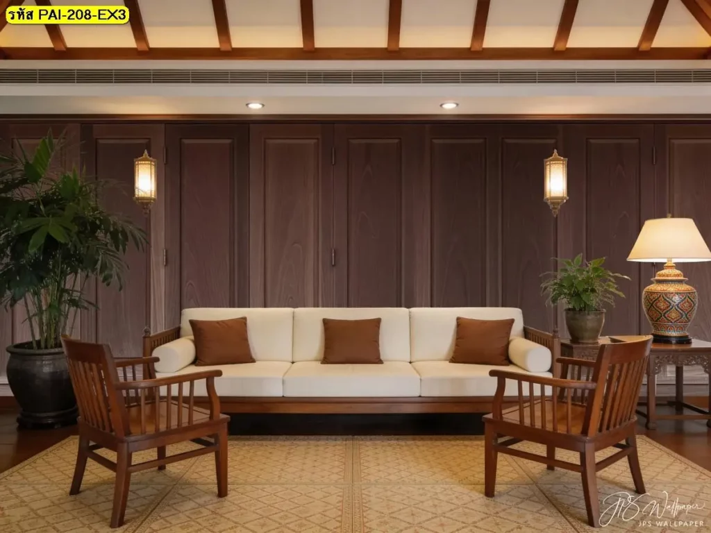 ภาพติดผนังลายไม้กรุผนังรับพิมพ์และติดตั้ง ช่วยจัดจังหวะผนังให้ดูสมดุล วอลเปเปอร์ลายไม้รับพิมพ์ตามพื้นที่จริง พร้อมบริการติดตั้งเพื่อควบคุมอารมณ์ห้อง