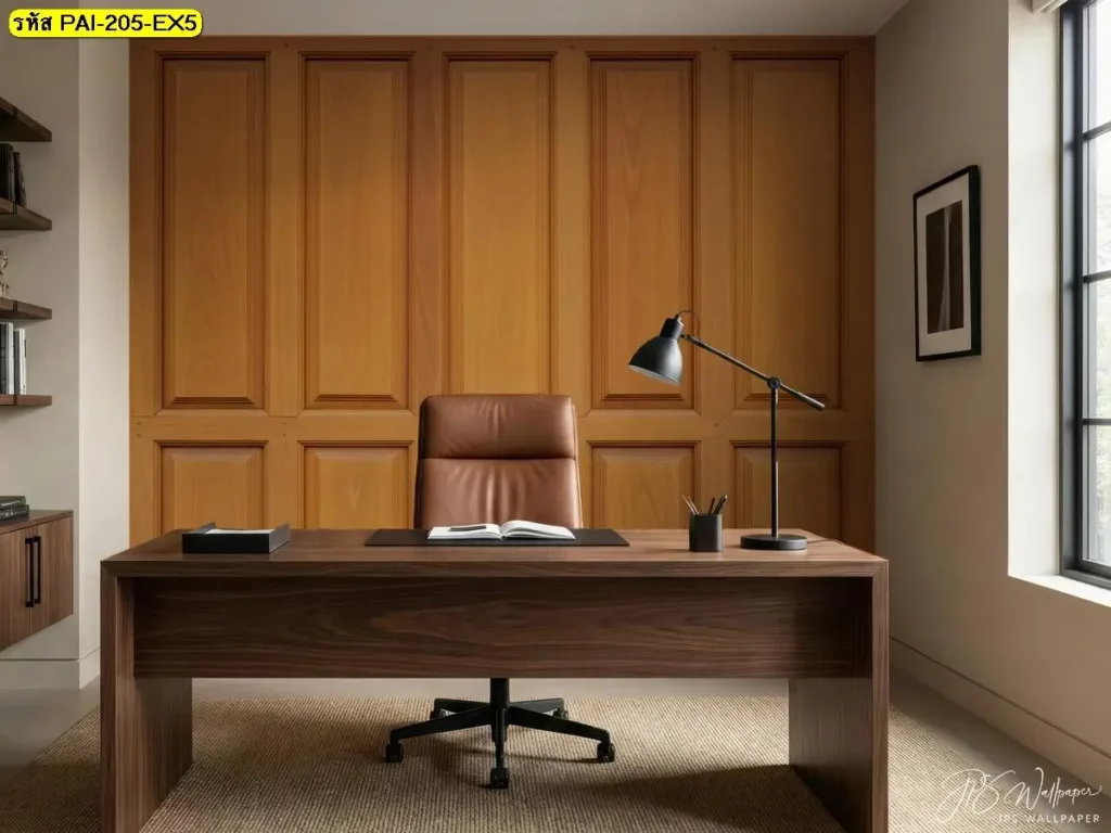 วอลเปเปอร์ลายไม้แนวตั้ง รับพิมพ์และติดตั้ง เป็นไอเดียแต่งผนังที่ช่วยให้พื้นที่ดูสูงและเป็นระเบียบ