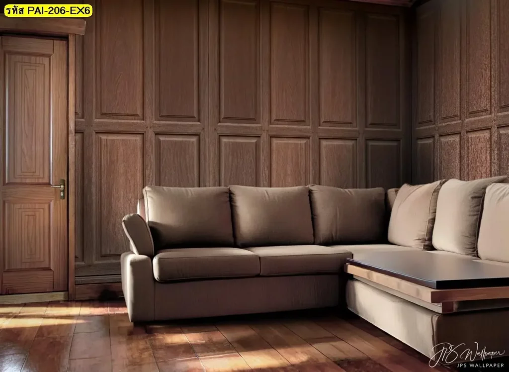 ภาพติดผนังลายกรุผนังไม้แนวธรรมชาติ รับพิมพ์และติดตั้ง ช่วยสร้างมิติผนัง