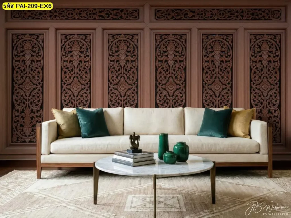 วอลเปเปอร์ลายไม้กรุผนังแนวเรียบ รับพิมพ์และติดตั้ง เป็น wood panel wallpaper ที่ไม่รบกวนสายตา