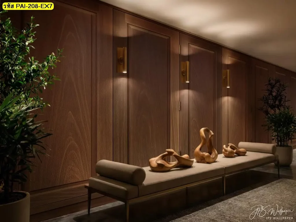 วอลเปเปอร์ลายไม้แนวตั้งรับพิมพ์และบริการติดตั้ง ช่วยจัดสัดส่วนผนัง ภาพติดผนังลายกรุผนังไม้รับพิมพ์และติดตั้ง เป็นไอเดียแต่งผนังที่ไม่ซับซ้อน