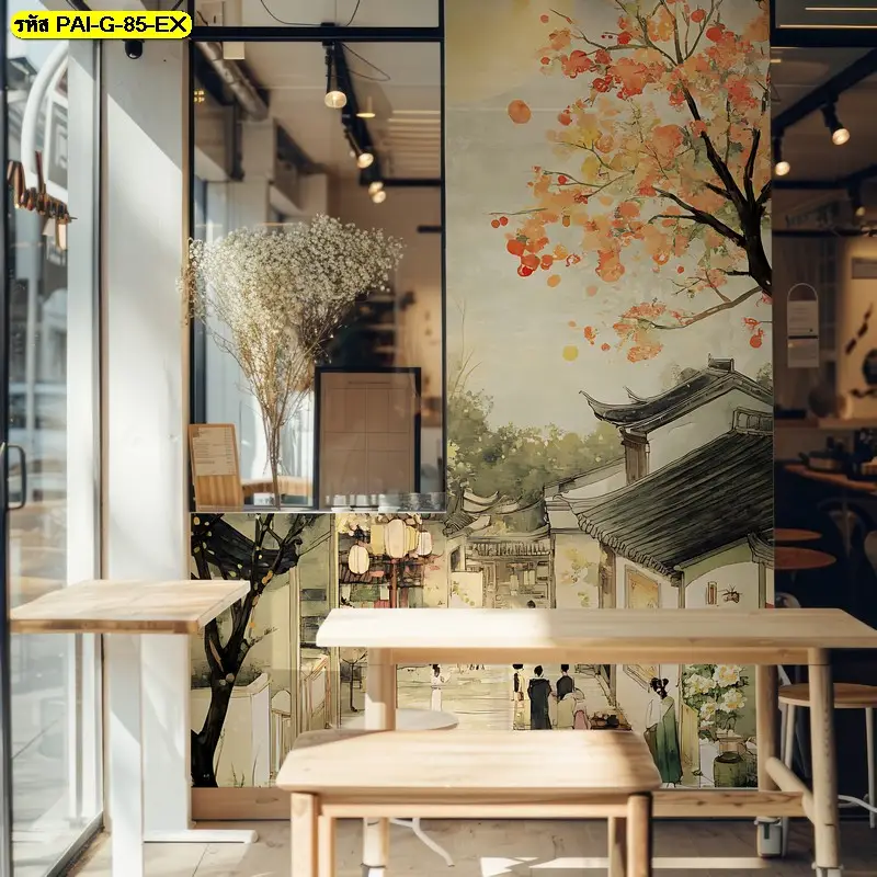 ภาพวาดเมืองเกาหลีโบราณในรูปแบบ korean culture wallpaper รับพิมพ์และรับผลิตติดตั้งโดย JPS Wallpaper อย่างมืออาชีพ
