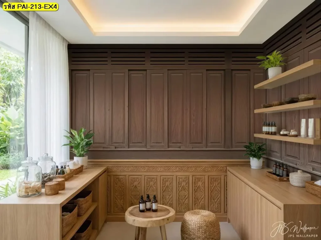 วอลเปเปอร์ลายไม้แนวธรรมชาติ รับพิมพ์และติดตั้ง เป็นไอเดียแต่งผนังที่ไม่ต้องใช้วัสดุจริง