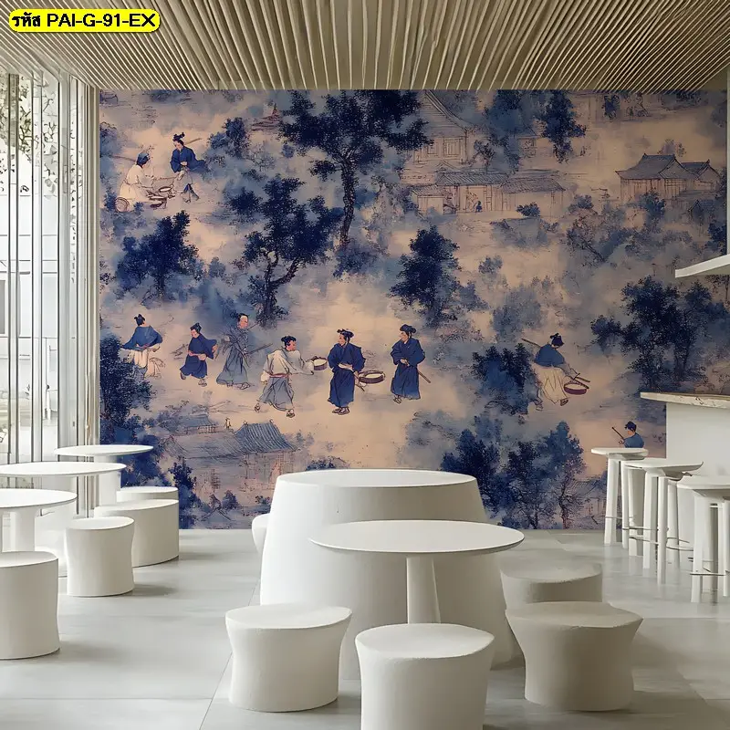 วอลเปเปอร์เกาหลีโบราณลายเมืองเกาหลี รับพิมพ์ภาพวาดเมืองเกาหลีโบราณ พร้อมรับผลิตติดตั้งโดย JPS Wallpaper
